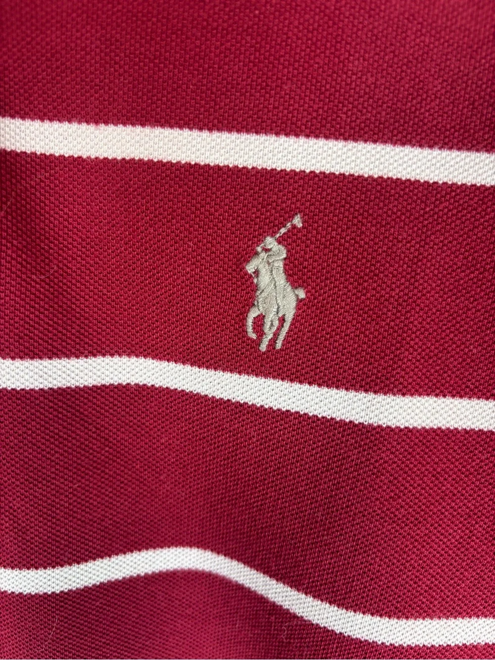 Polo by Ralph Lauren Men's Maroon Striped Polo Shirt
